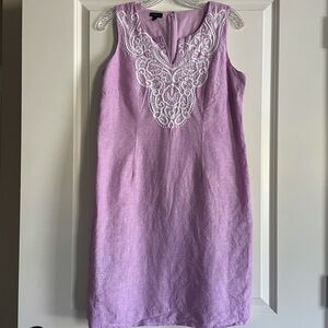 Talbots Linen Blend Sleeveless Shift Dress